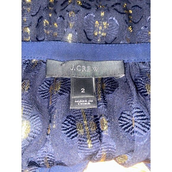 J. Crew, women's black sparkly sheer long sleeve silk blend blouse size 2 - Picture 7 of 10